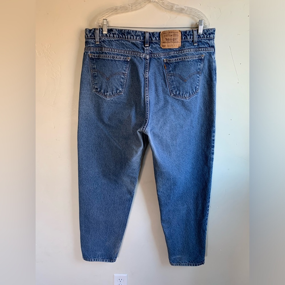 Vintage Orange Tab Levis 550 Jeans 90s Men’s 42  Relaxed Fit 38x31 Tapered 1996